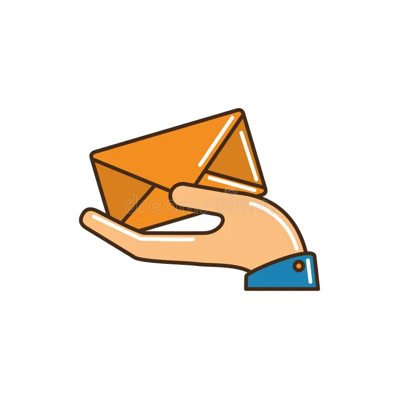 Linea De Envio Cartas Correo Mano Con Sobre Y Rellena Ilustracion Vectorial Entrega Carta Retencion Relleno 171860201